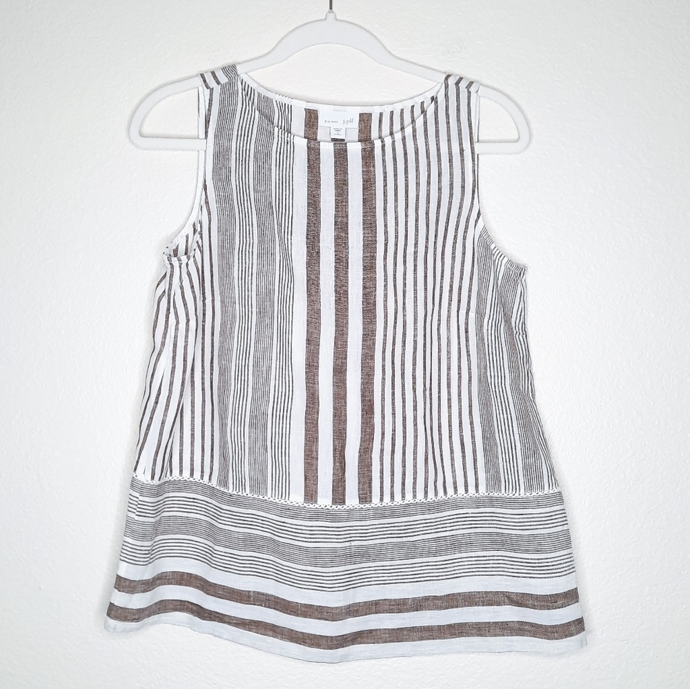 J.Jill Love Linen Striped Tank Top Blouse SP